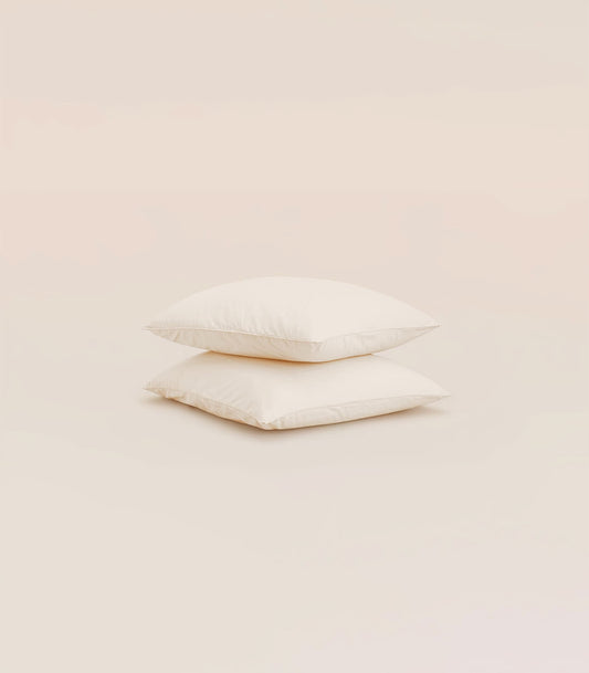 Taies d'oreiller en percale de coton - Beige ivoire