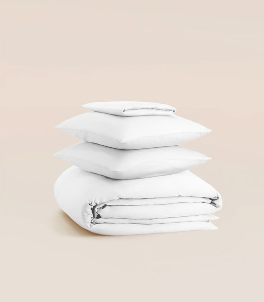 Parure en satin de coton - Blanc grand frais