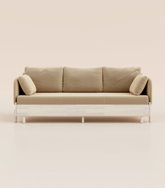 #fr#Tissu Beige|Bois clair|Accoudoirs en tissu