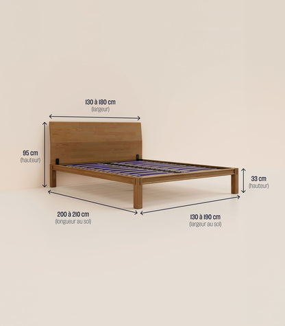 Lit en bois Bois noir-Plus