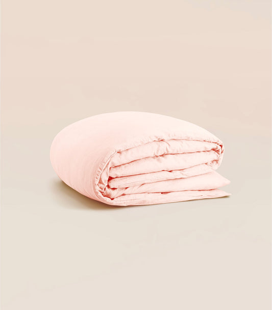 Housse de couette en lin lavé - Rose cerisier