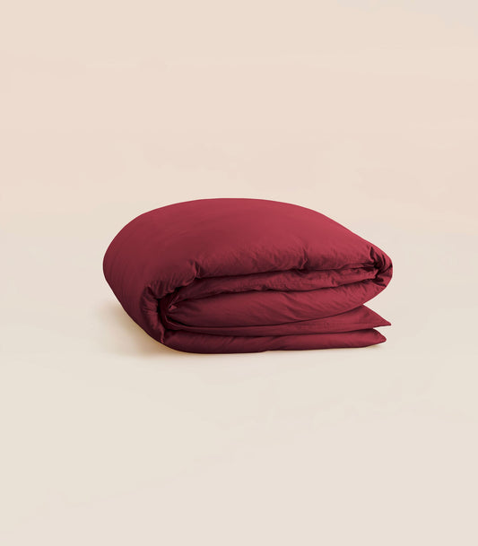 Housse de couette en percale de coton - Rouge tanin