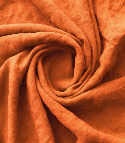 Taies d'oreiller en lin lavé Taies d'oreiller en lin lavé - Orange terracotta