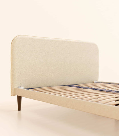 Lit scandi Beige Bouclé-Standard