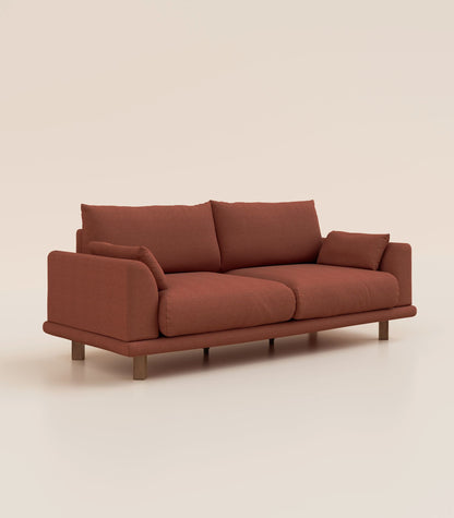 Canapé Terracotta-4 places-Pieds carrés - Bois foncé