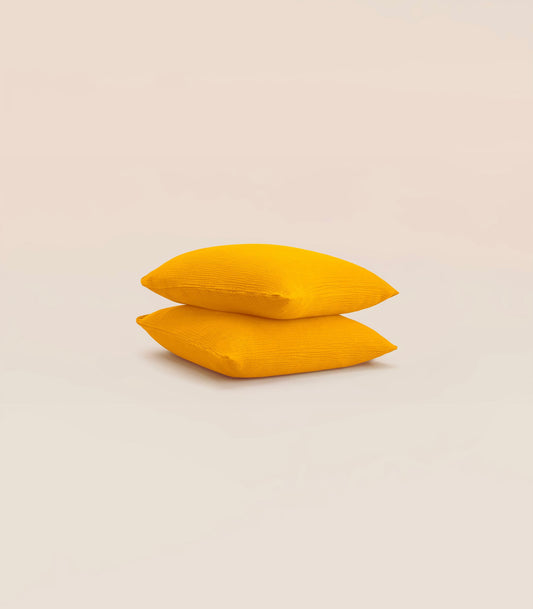 Taies d'oreiller en gaze de coton - Jaune safran